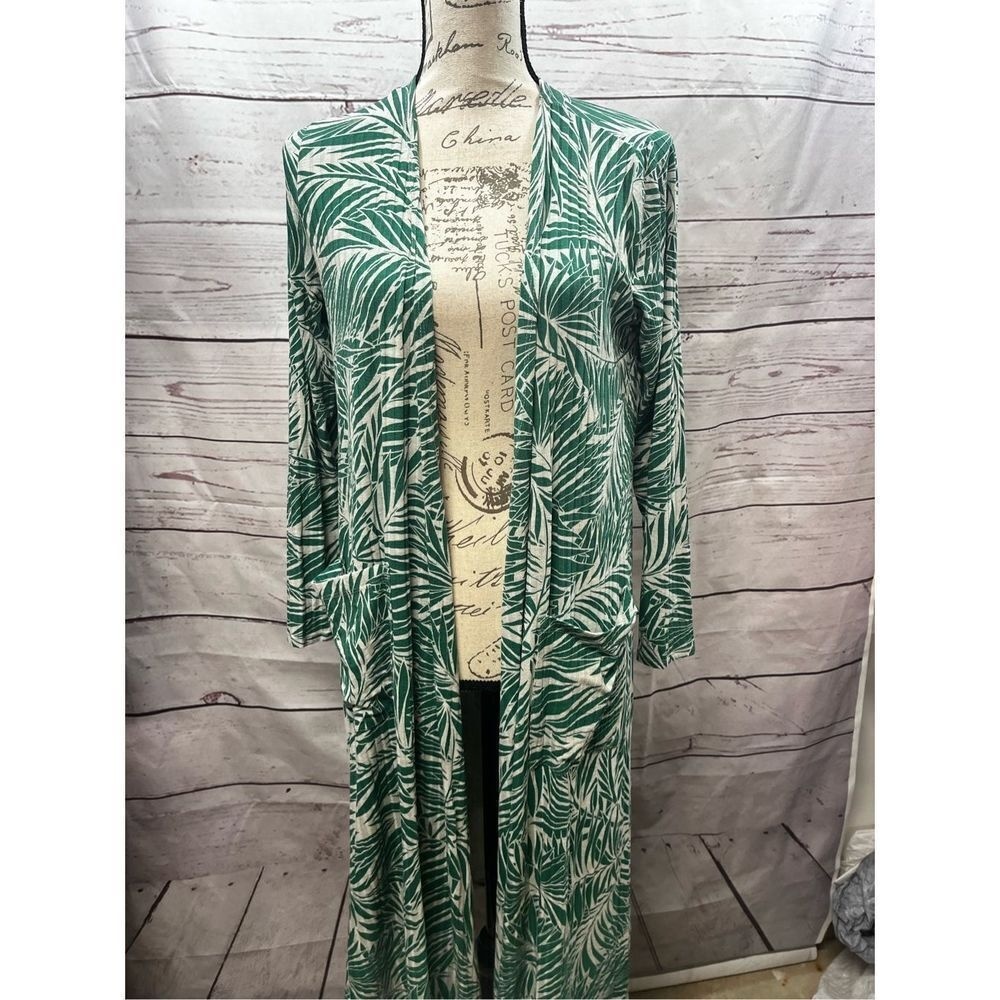 Lularoe small‎ palm tree open cardigan, long (2132)